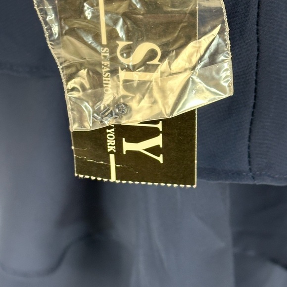 SLNY Sleeveless Tiered Midi Dress Sheer Long Sleeve Jacket - Navy Blue - size 12 - Picture 11 of 12